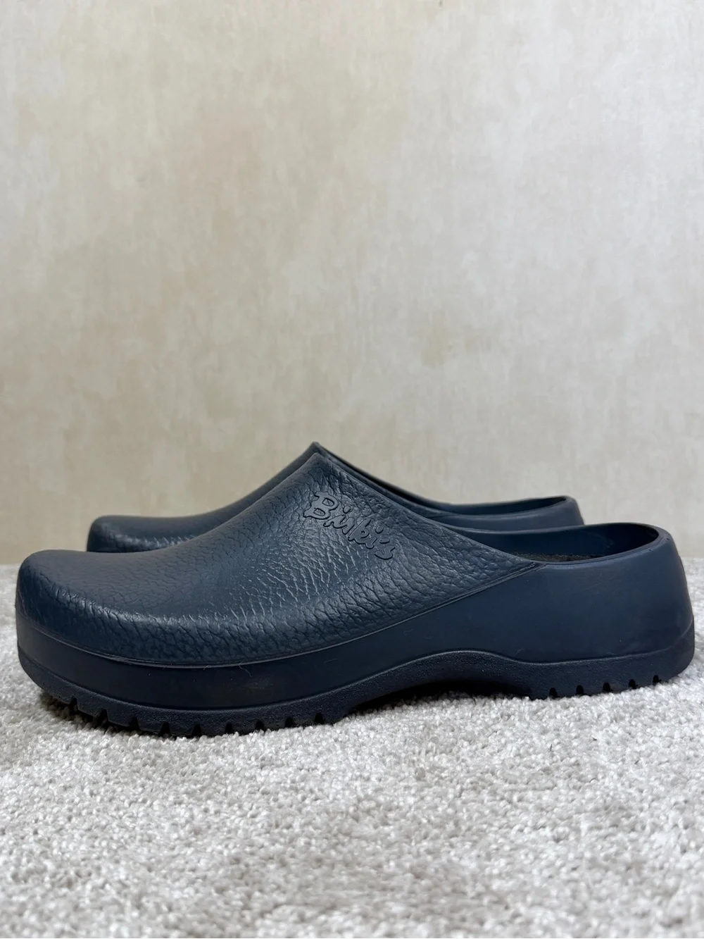 Birkenstock Super-Birki Polyurethane Clogs Shoes Slip On Restaurant in Navy 11